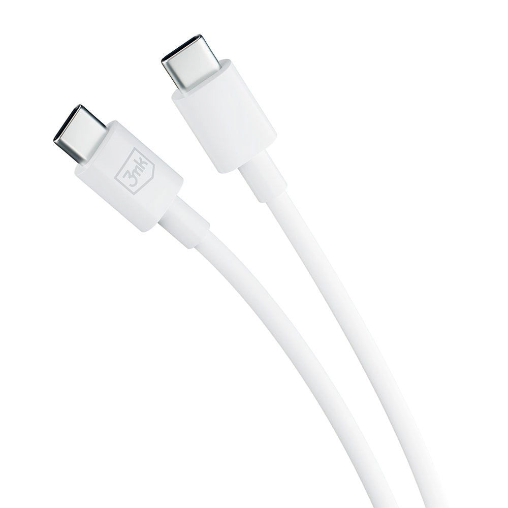 Cabo de carregamento e dados USB-C - USB-C 3MK Hyper, 100W, 1,2 m, branco 