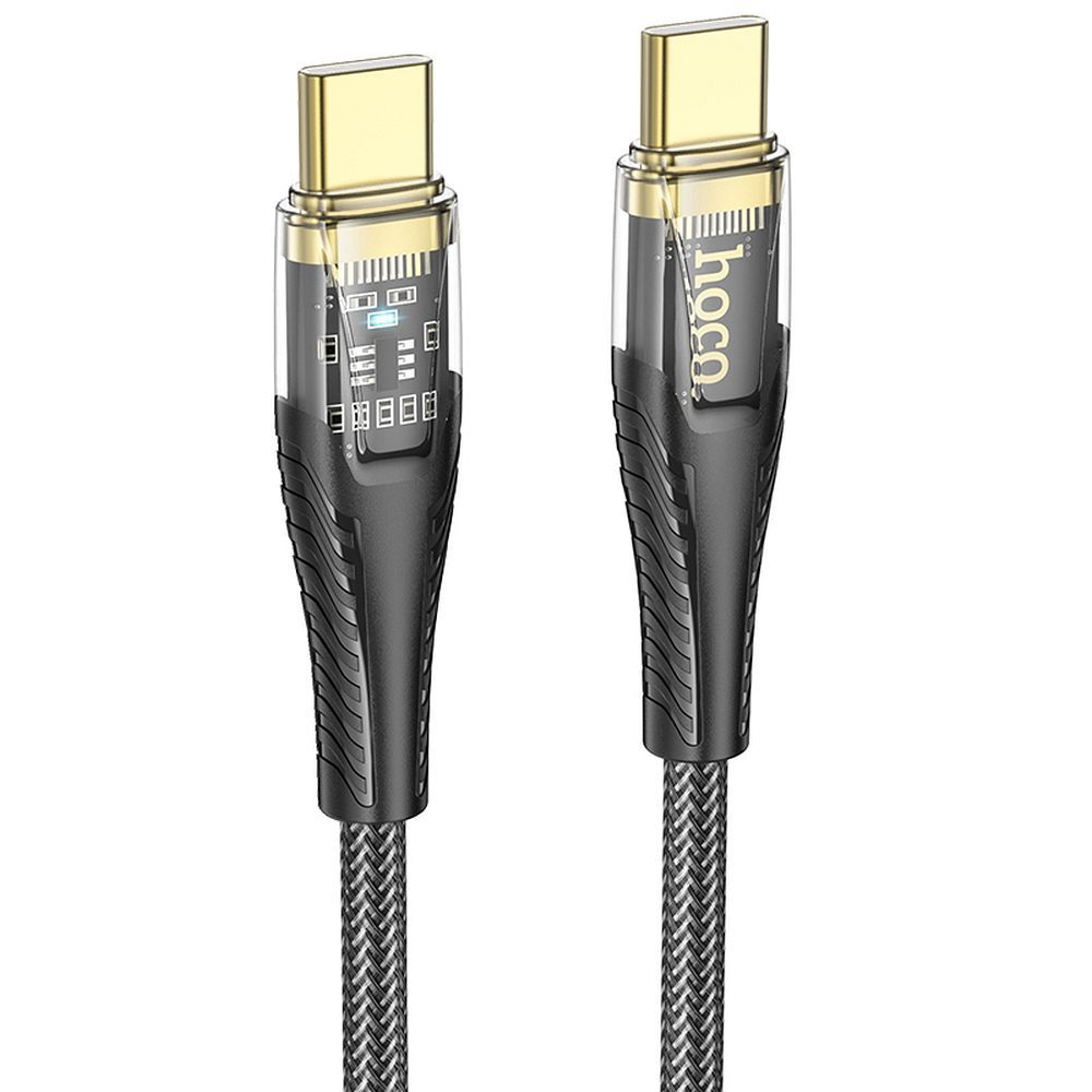 Cabo de Dados e Carregamento USB-C - USB-C HOCO U121, 60W, 1.2m, Preto