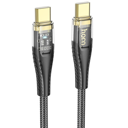 Cabo de Dados e Carregamento USB-C - USB-C HOCO U121, 60W, 1.2m, Preto