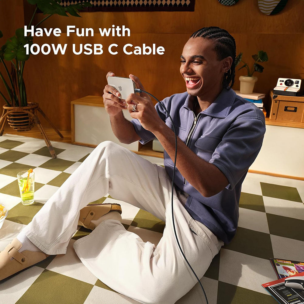Cabo de Dados e Carregamento USB-C - USB-C UGREEN L509, 100W, 2m, Cinzento