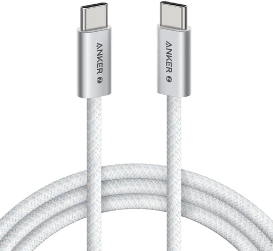 Cabo de Dados e Carregamento USB-C - USB-C Anker Zolo, 240W, 1m, Branco A8060H21