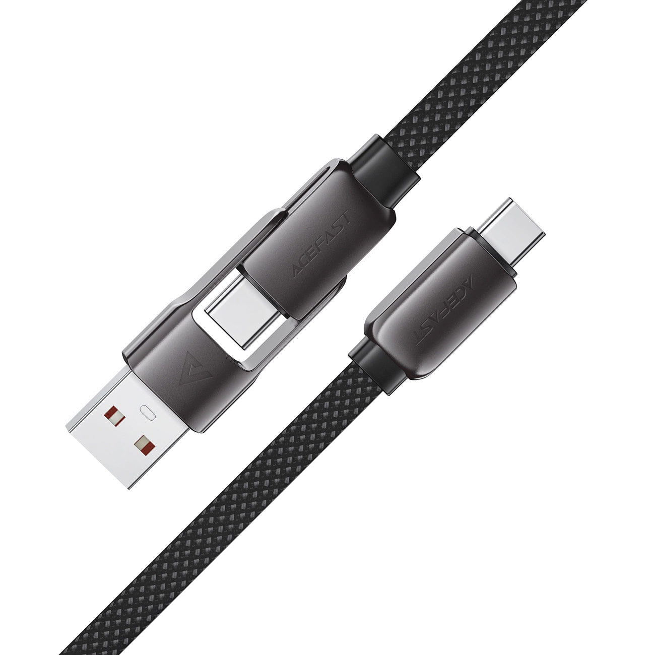 Cabo de Dados e Carregamento USB-C - USB-A / USB-C Acefast C13-05, 60W, 0.2m, Preto