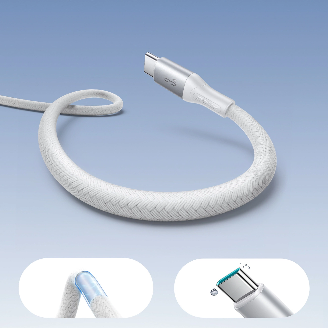 Cabo de Dados e Carregamento USB-A - USB-C Joyroom S-A28 Flash, 18W, 1m, Branco