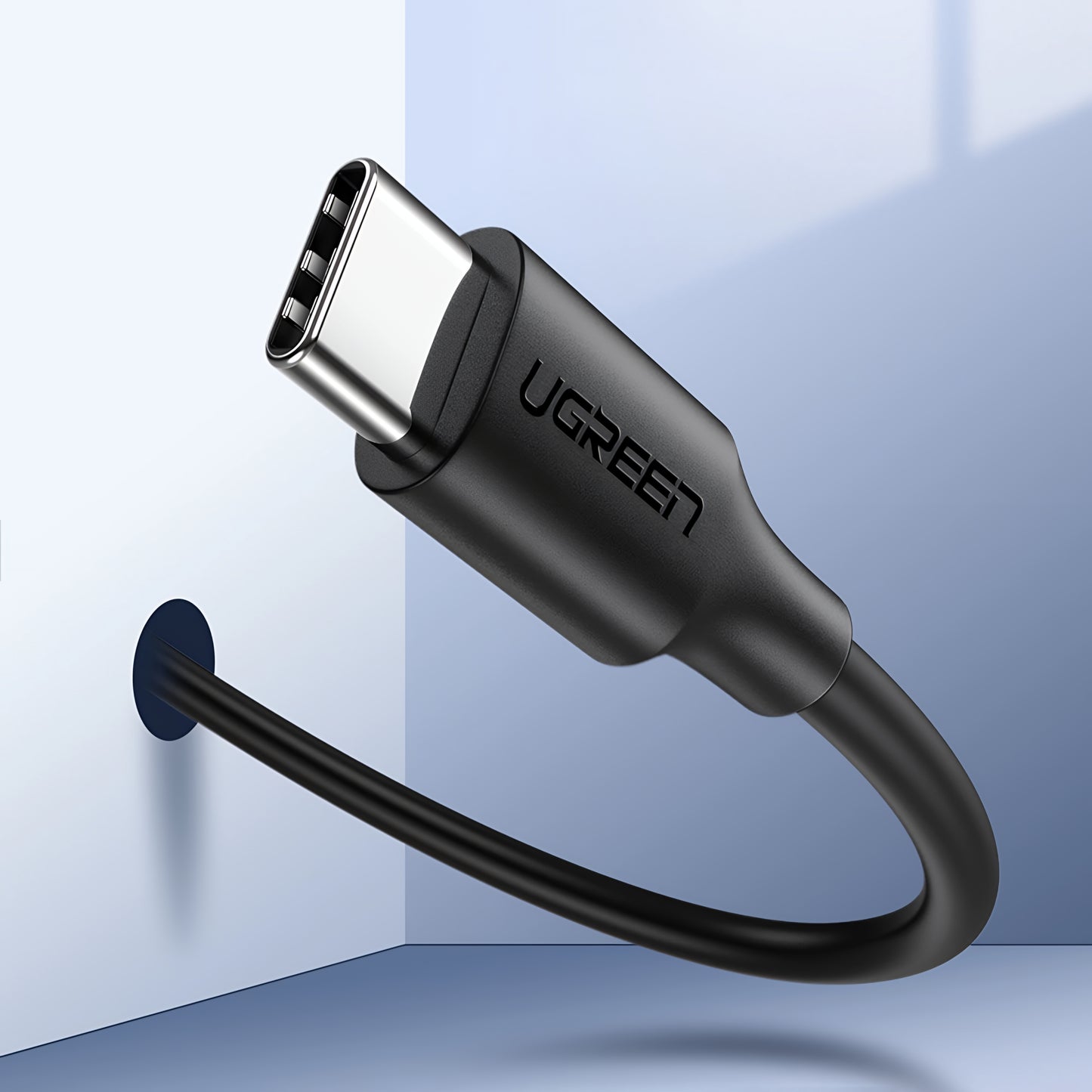 Cabo de Dados e Carregamento USB-C - USB-C UGREEN US286, 60W, 3m, Preto