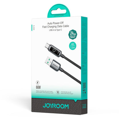 Cabo de Dados e Carregamento USB-A - USB-C Joyroom S-A55 StarFlight Display, 66W, 1.2m, Preto