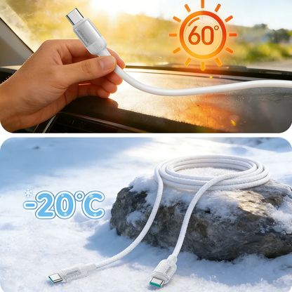 Cabo de Dados e Carregamento USB-C - USB-C Joyroom S-A62 Lively, 60W, 1,2m, Branco