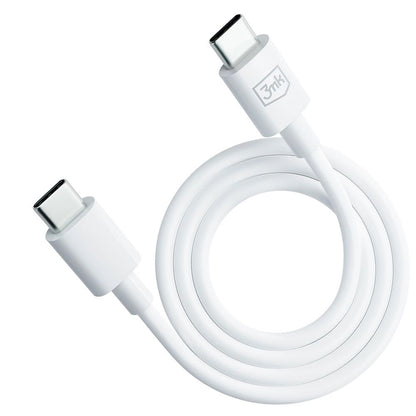 Cabo de carregamento e dados USB-C - USB-C 3MK Hyper, 100W, 1,2 m, branco 