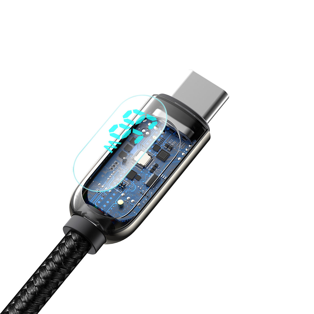 Cabo de Dados e Carregamento USB-A - USB-C Baseus Display, 66W, 2m, Preto CASX020101