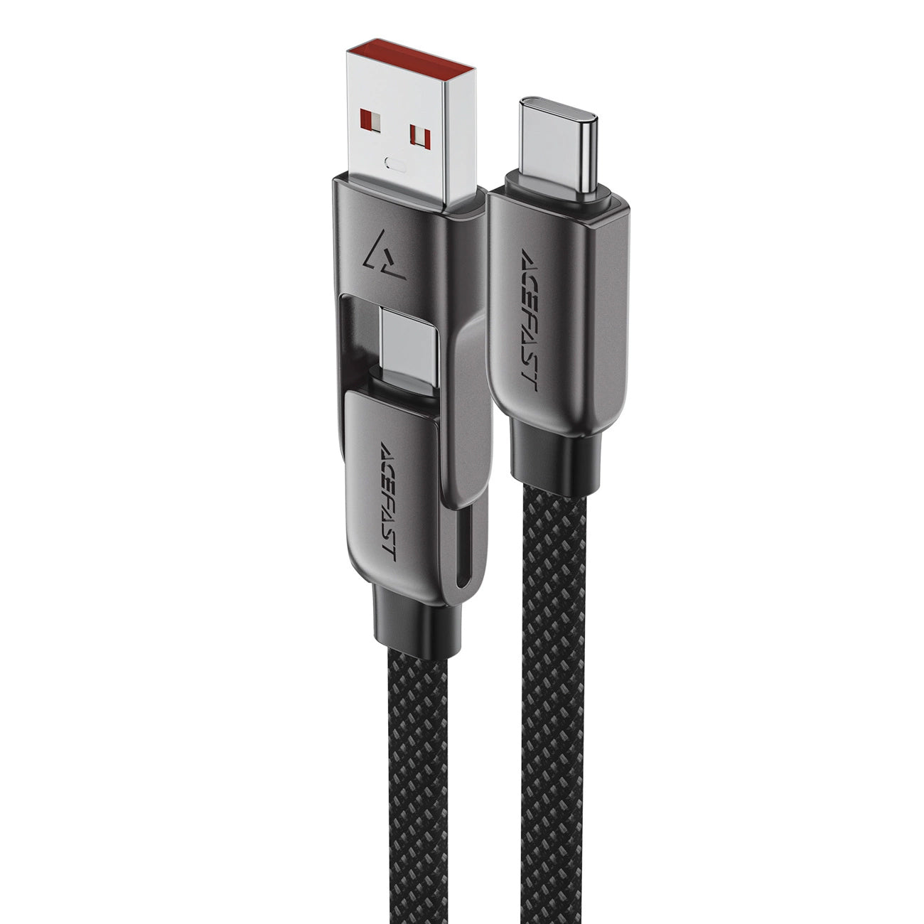 Cabo de Dados e Carregamento USB-C - USB-A / USB-C Acefast C13-05, 60W, 0.2m, Preto