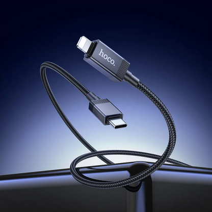 USB-C to Lightning Data and Charging Cable HOCO X118 Display, 27W, 1m, Black