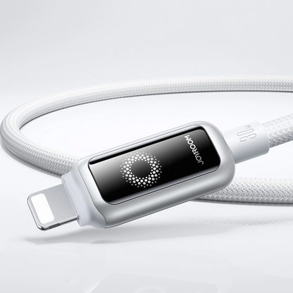 Cabo de Dados e Carregamento USB-C - Lightning Joyroom S-A55 StarFlight Display, 30W, 1.2m, Branco