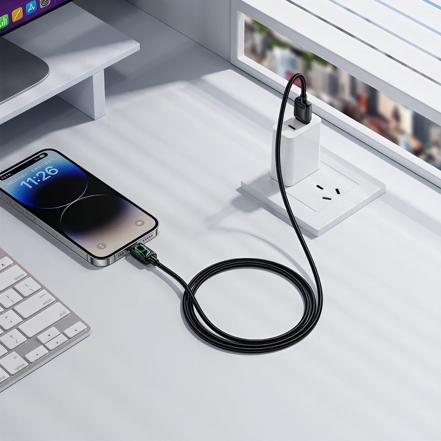 Cabo de Dados e Carregamento USB-A - Lightning HOCO U146, 12W, 1.2m, Preto