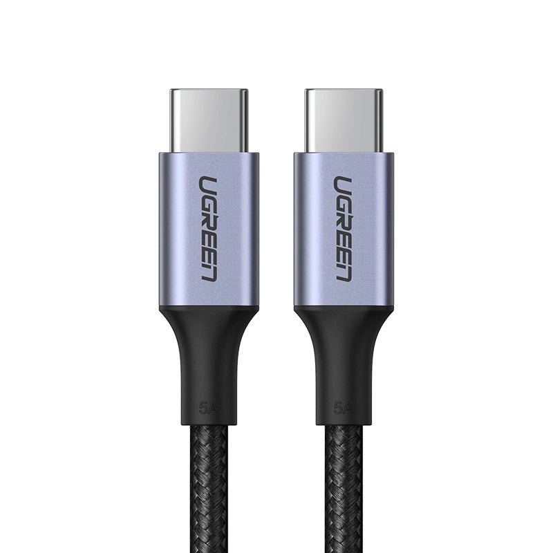 Cabo de Dados e Carregamento USB-C - USB-C UGREEN US316, 100W, 0.5m, Cinzento