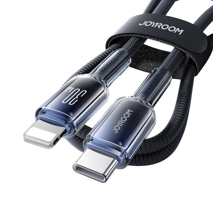 Cabo de Dados e Carregamento USB-C - Lightning Joyroom S-A42, 30W, 1,2m, Preto