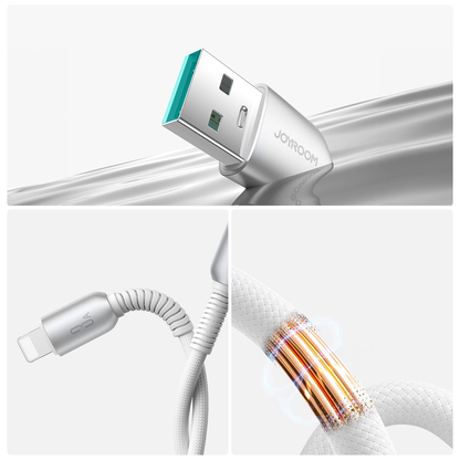 Cabo de Dados e Carregamento USB-A - Lightning Joyroom S-A51, 18W, 1,2m, Cinzento