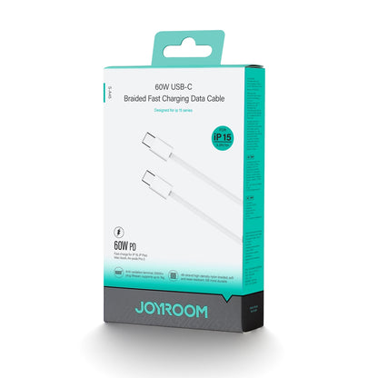 Cabo de carregamento e dados USB-C - USB-C Joyroom S-A45, 60W, 1m, branco 