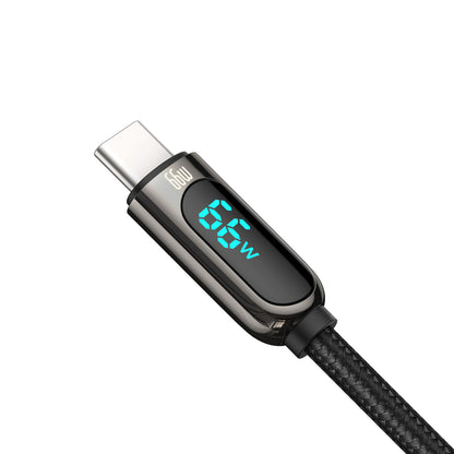 Cabo de Dados e Carregamento USB-A - USB-C Baseus Display, 66W, 2m, Preto CASX020101