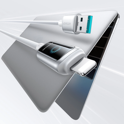 Cabo de Dados e Carregamento USB-A - Lightning Joyroom S-A55 StarFlight Display, 18W, 1.2m, Branco