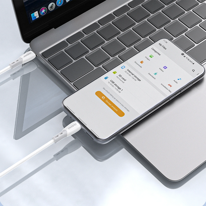 Cabo de Dados e Carregamento USB-C - USB-C Dudao L25SC, 60W, 1m, Branco