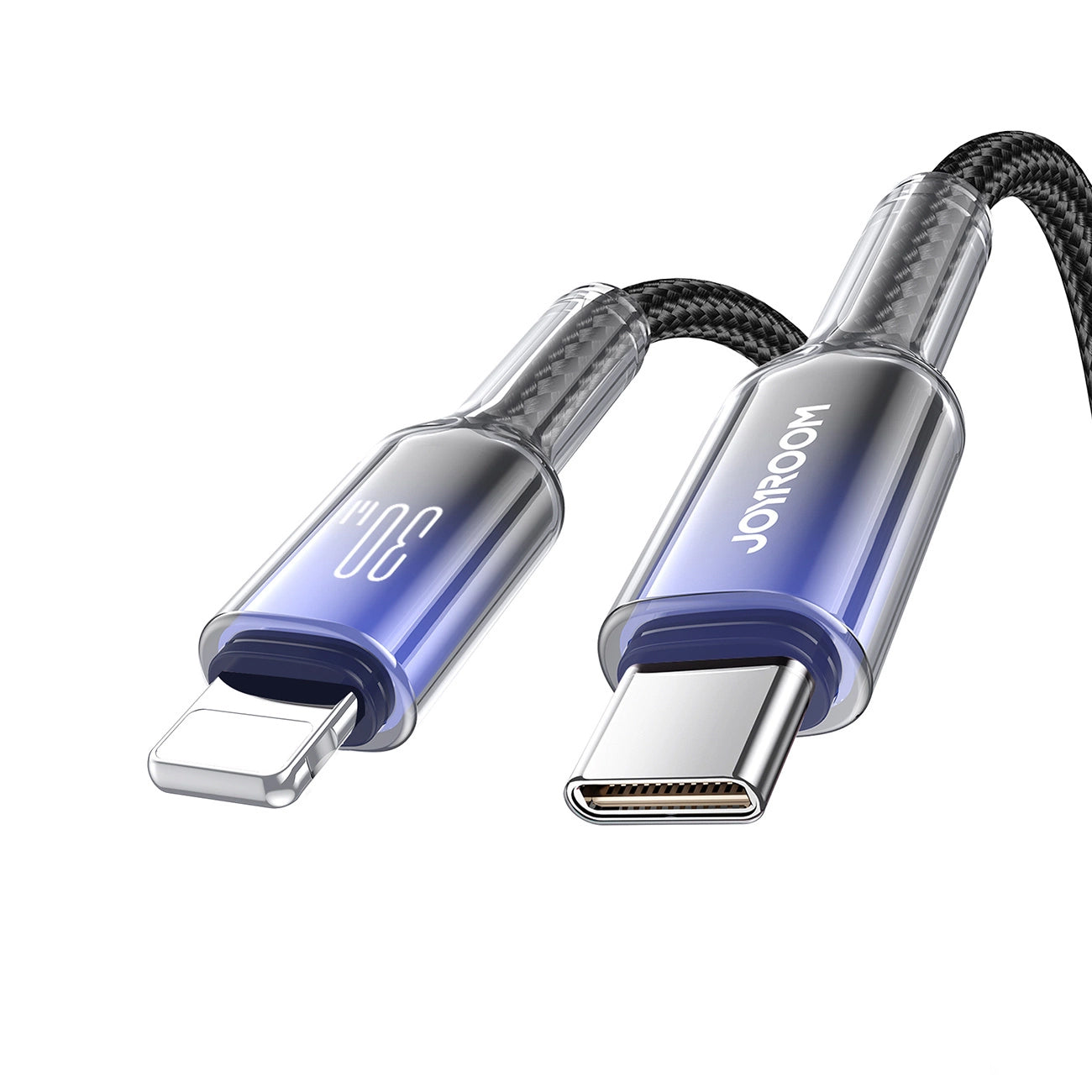 Cabo de Dados e Carregamento USB-C - Lightning Joyroom S-A42, 30W, 1,2m, Preto
