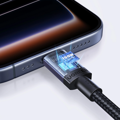 Cabo de Dados e Carregamento USB-C - USB-C UGREEN, 100W, 1m, Preto