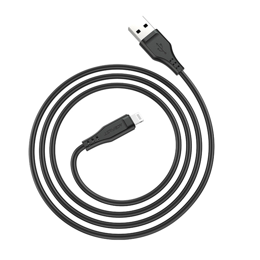 Cabo de Dados e Carregamento USB-A - Lightning Acefast C3-02, 18W, 1.2m, Preto