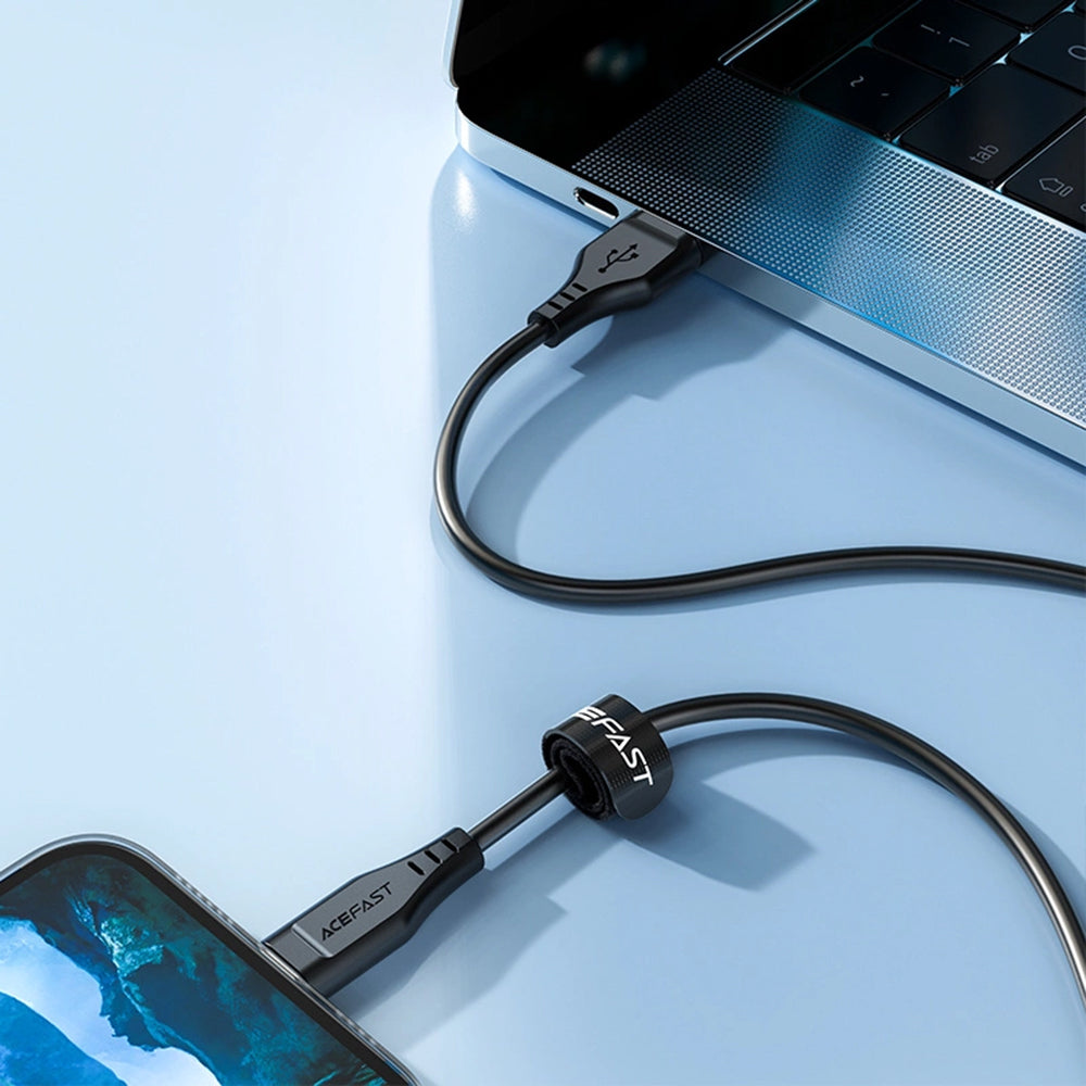 Cabo de Dados e Carregamento USB-A - Lightning Acefast C3-02, 18W, 1.2m, Preto