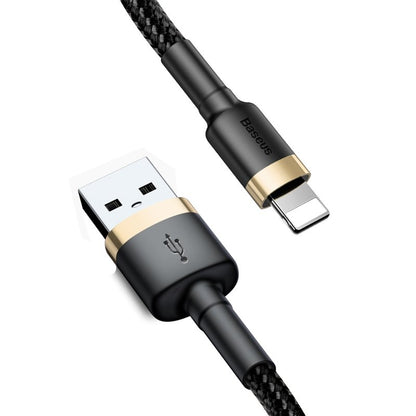 Cabo de Dados e Carregamento USB-A - Lightning Baseus Cafule, 18W, 2m, Dourado CALKLF-CV1