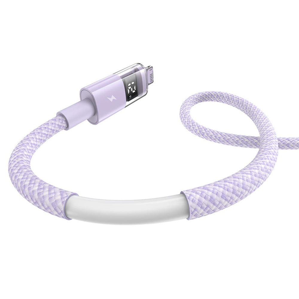 Cabo de Dados e Carregamento USB-A - Lightning Baseus Display 2, 12W, 1m, Roxo P10382700511-00