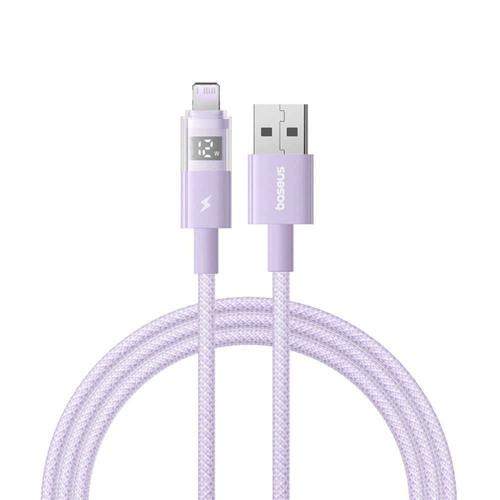 Cabo de Dados e Carregamento USB-A - Lightning Baseus Display 2, 12W, 2m, Roxo P10382700511-01