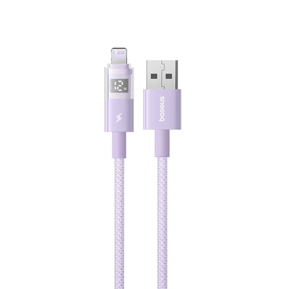 Cabo de Dados e Carregamento USB-A - Lightning Baseus Display 2, 12W, 2m, Roxo P10382700511-01