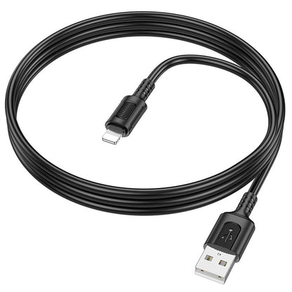 Cabo de Dados e Carregamento USB-A - Lightning Borofone BX111 Feliz, 18W, 1m, Preto