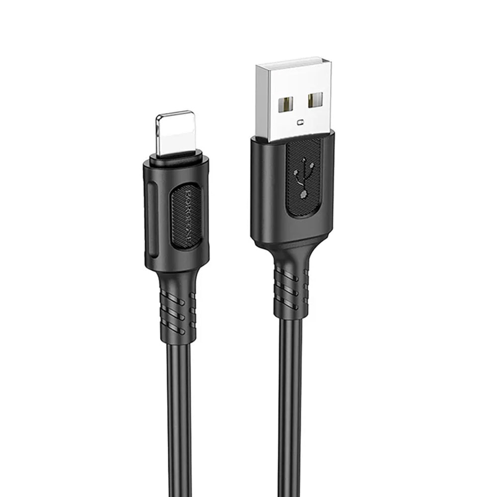 Cabo de Dados e Carregamento USB-A - Lightning Borofone BX111 Feliz, 18W, 1m, Preto