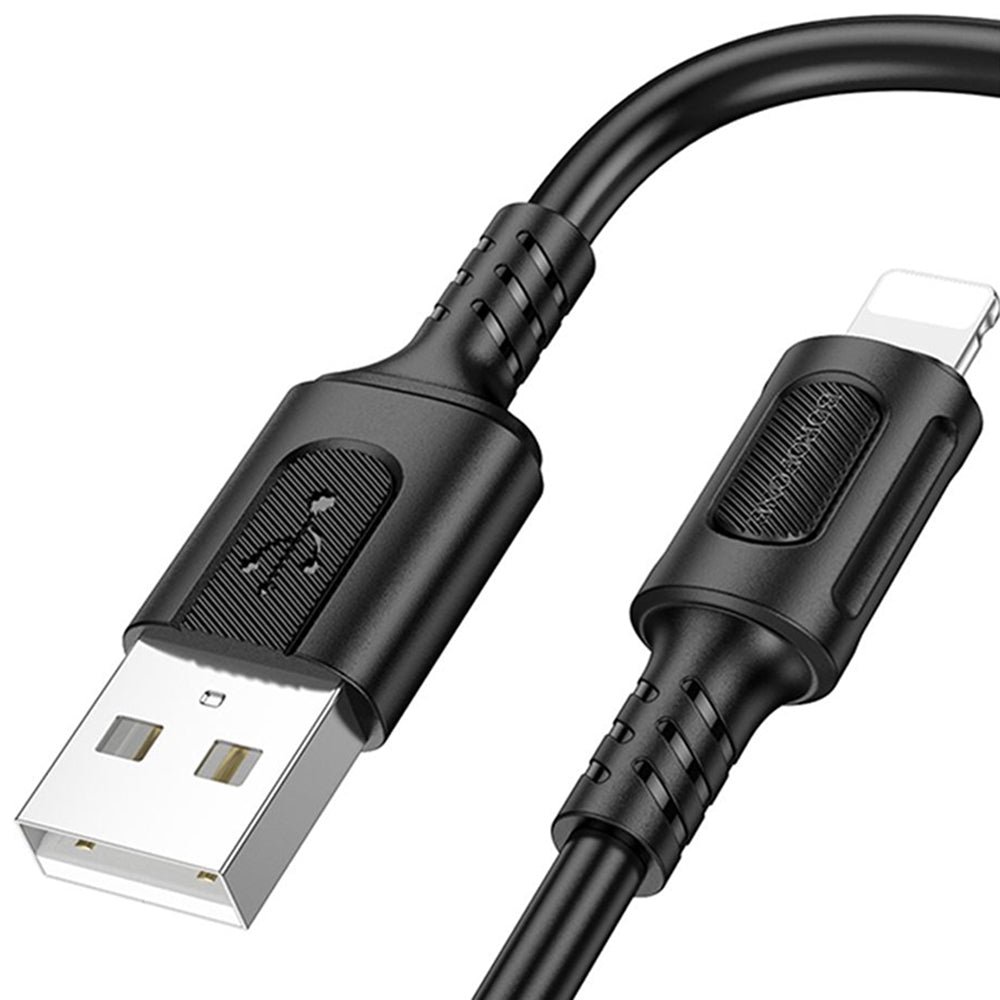 Cabo de Dados e Carregamento USB-A - Lightning Borofone BX111 Feliz, 18W, 1m, Preto
