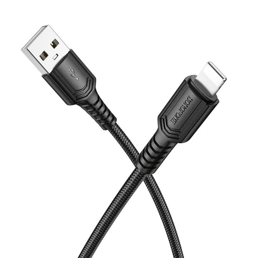 Cabo de Dados e Carregamento USB-A - Lightning Borofone BX116 Certain, 18W, 1m, Preto