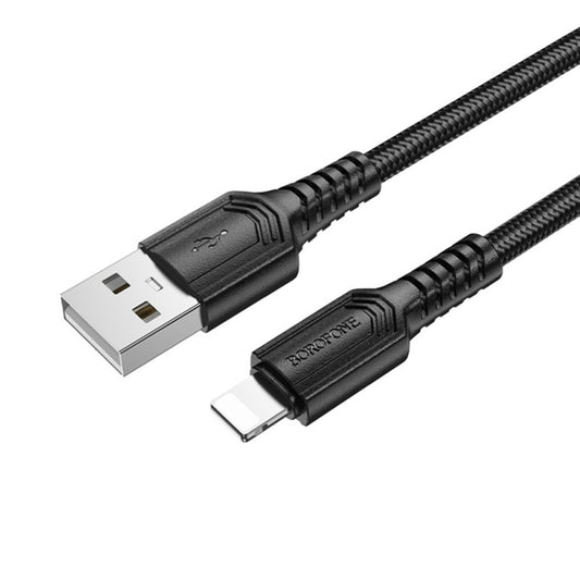 Cabo de Dados e Carregamento USB-A - Lightning Borofone BX116 Certain, 18W, 1m, Preto