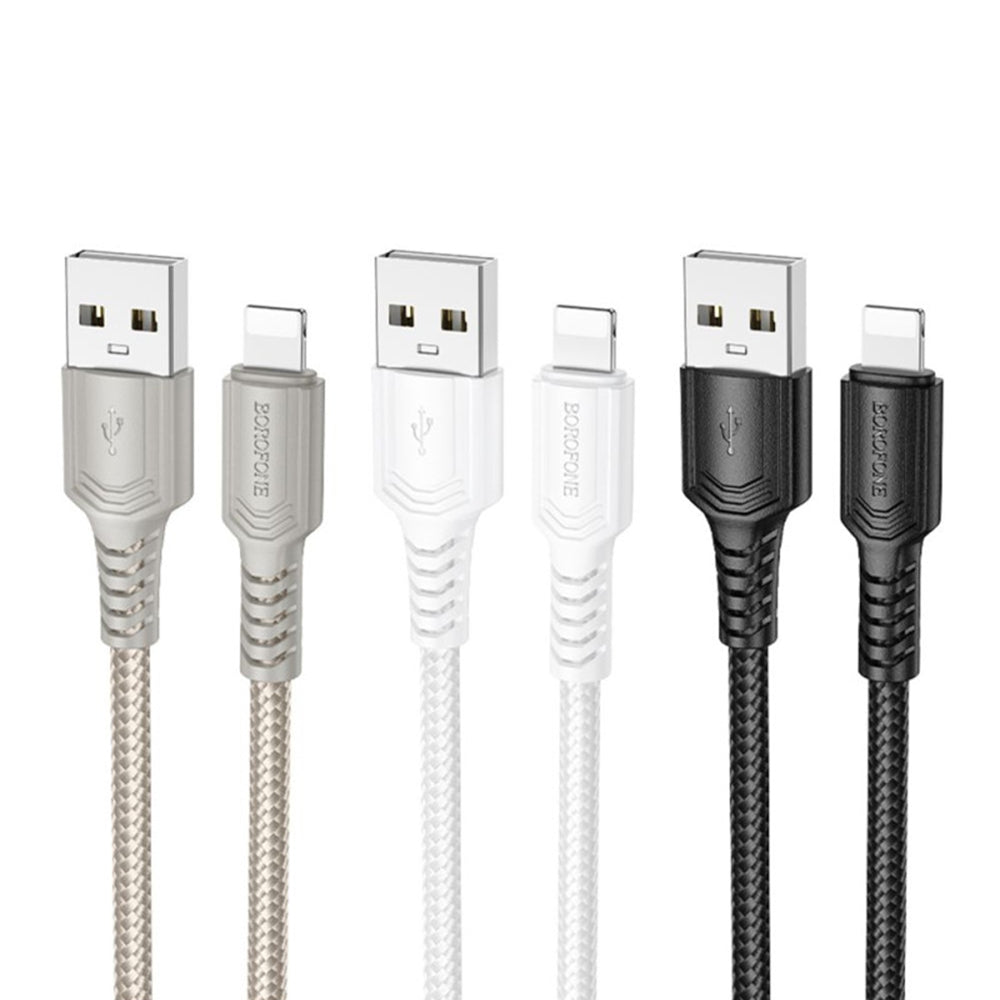 Cabo de Dados e Carregamento USB-A - Lightning Borofone BX116 Certain, 18W, 1m, Preto