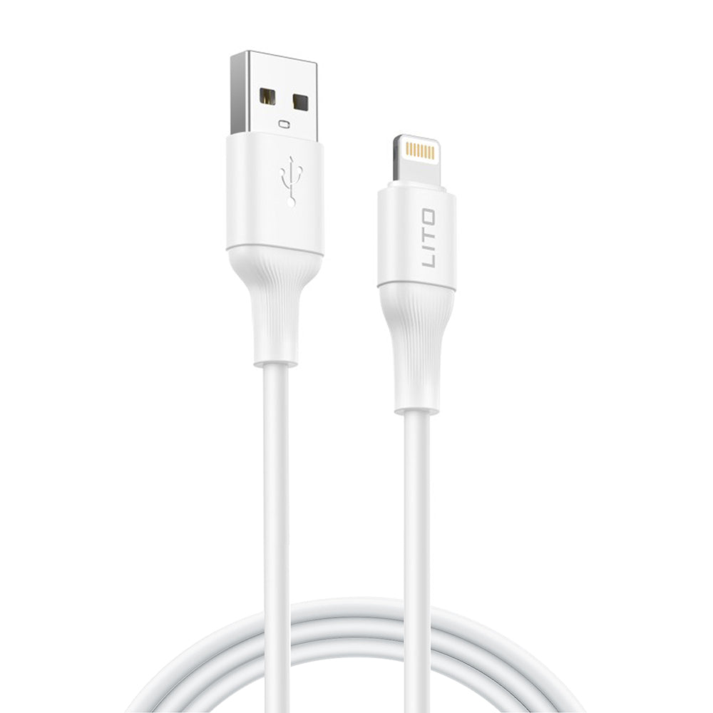 Cabo de Dados e Carregamento USB-A - Lightning Lito LD06L, 18W, 1m, Branco