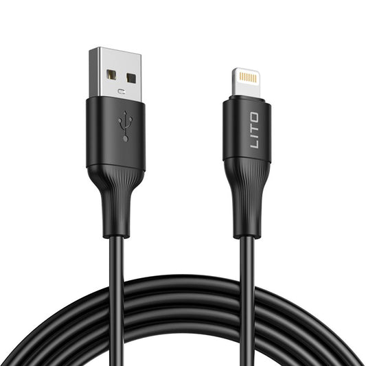 Cabo de Dados e Carregamento USB-A - Lightning Lito LD06L, 18W, 1m, Preto