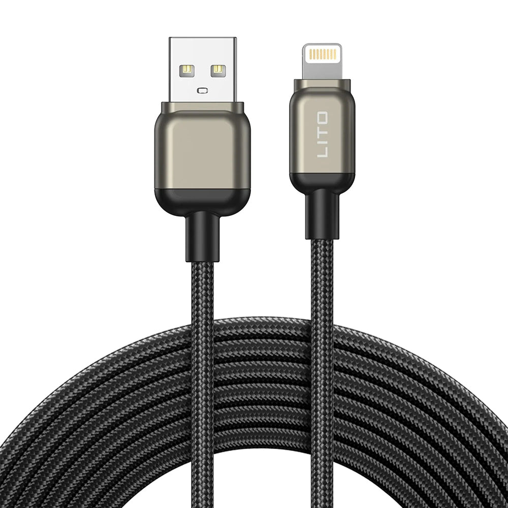Cabo de Dados e Carregamento USB-A - Lightning Lito LD17, 18W, 1m, Preto
