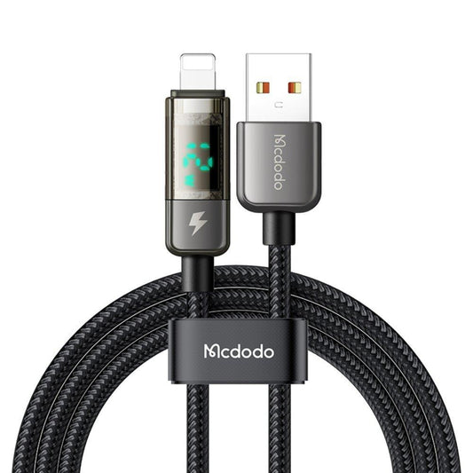 Cabo de Dados e Carregamento USB-A - Lightning McDodo CA-3620 Display Auto Power Off, 18W, 1.2m, Preto
