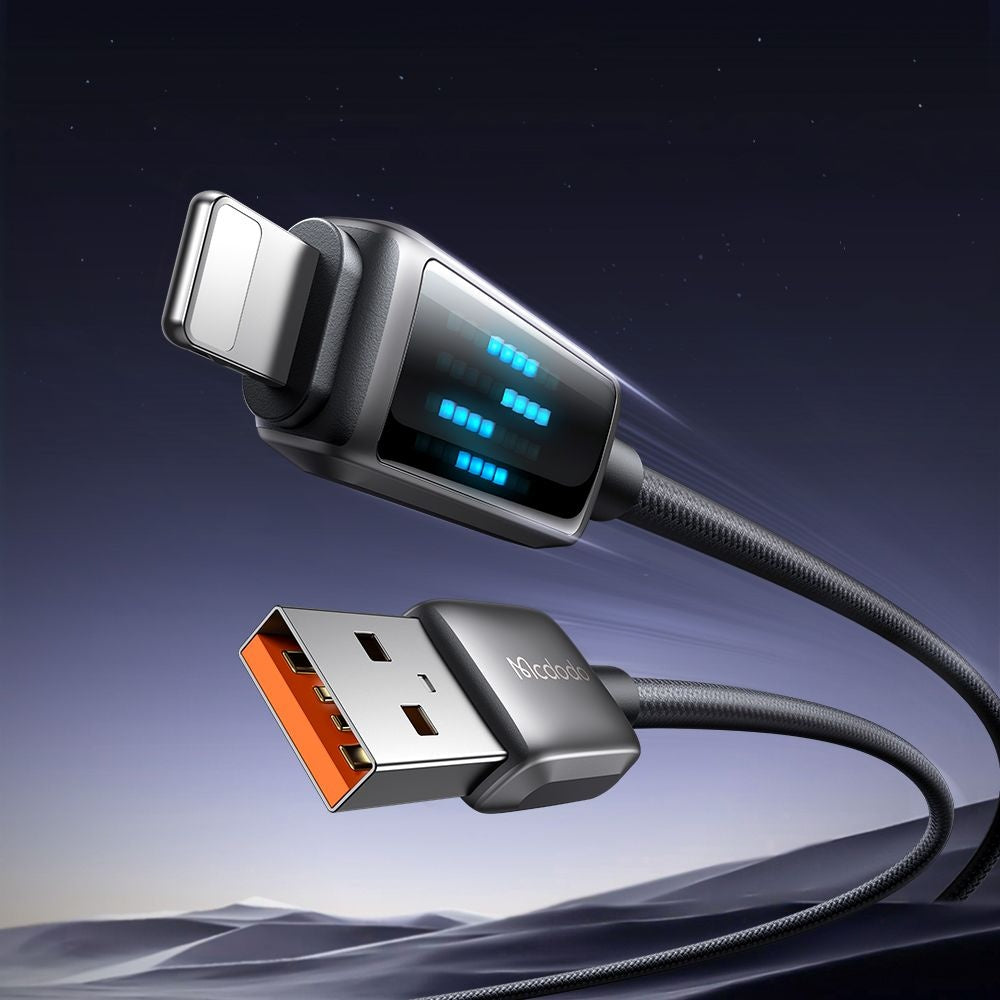 Cabo de Dados e Carregamento USB-A - Lightning McDodo CA-5250 Display, 18W, 1.2m, Preto