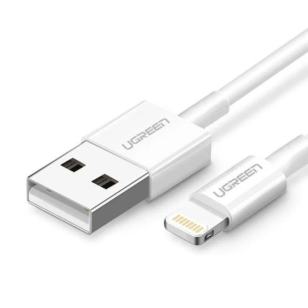 Cabo de Dados e Carregamento USB-A - Lightning UGREEN US155 (20728), 18W, 1m, Branco