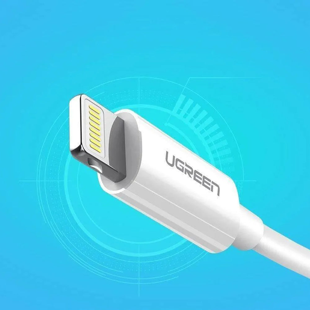 Cabo de Dados e Carregamento USB-A - Lightning UGREEN US155 (20728), 18W, 1m, Branco