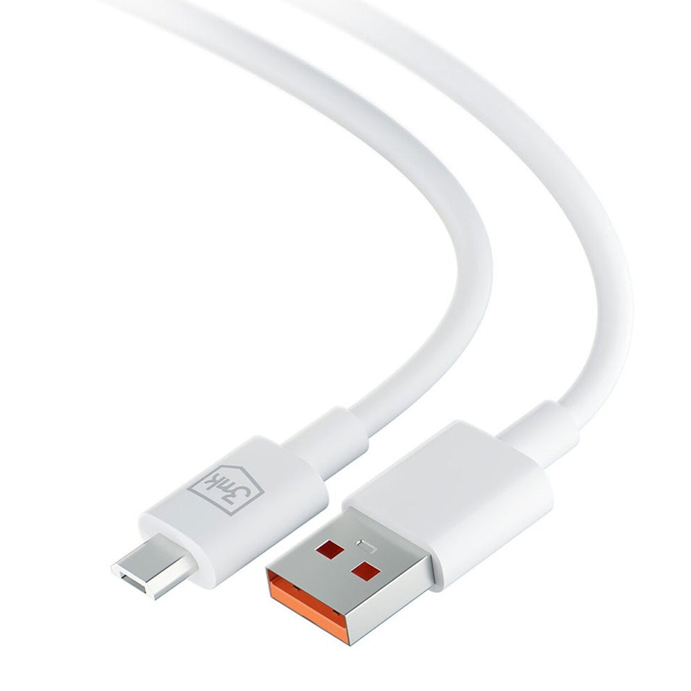 USB-A to microUSB Data and Charging Cable 3MK Hyper, 18W, 1.2m, White