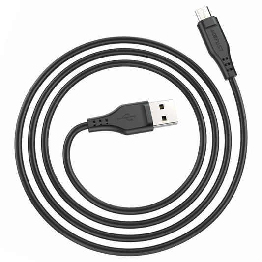 USB-A to microUSB Data and Charging Cable Acefast C3-09, 18W, 1.2m, White