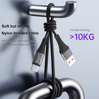 USB-A to microUSB Data and Charging Cable Lito LD08V, 18W, 1m, Black