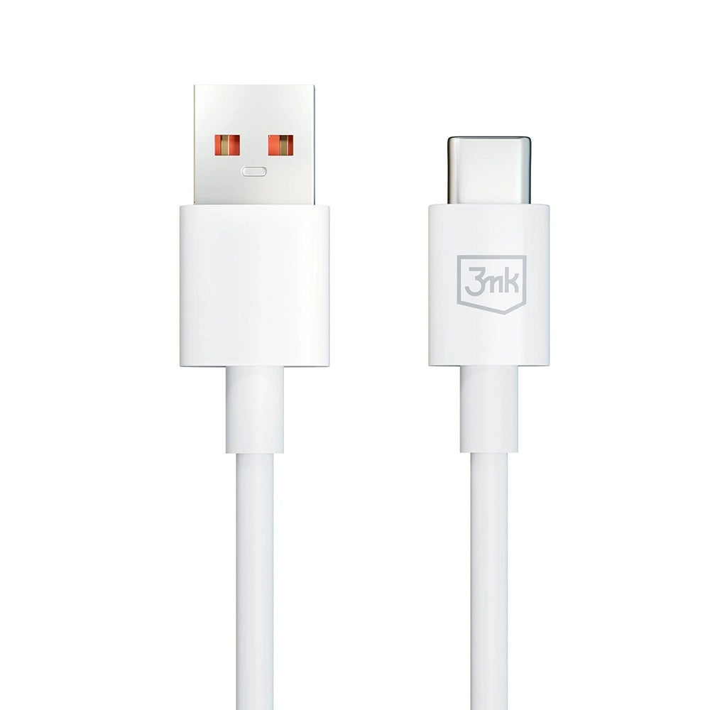 Cabo de Dados e Carregamento USB-A - USB-C 3MK Hyper, 60W, 1.2m, Branco