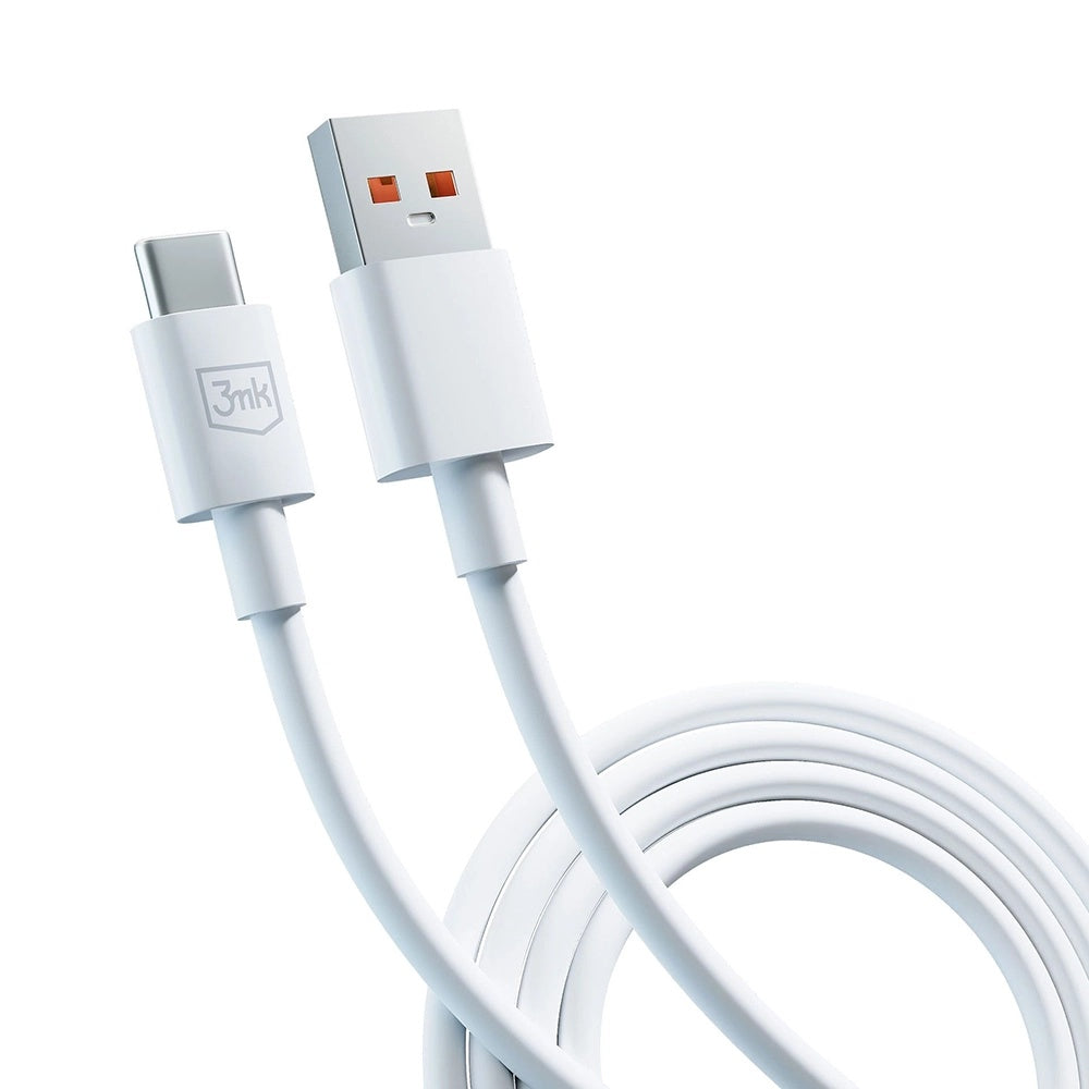 Cabo de Dados e Carregamento USB-A - USB-C 3MK Hyper, 60W, 1.2m, Branco