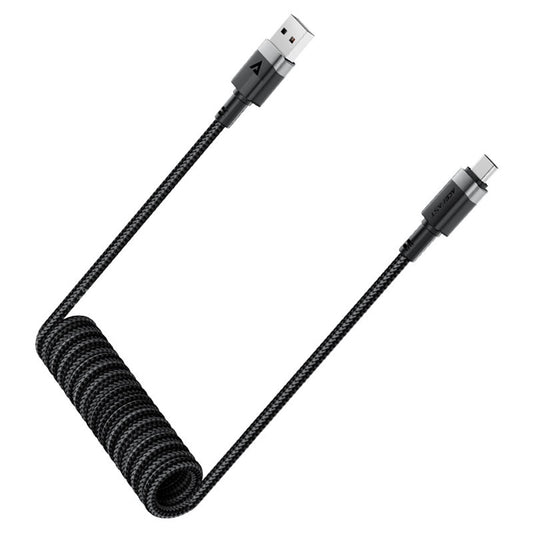 Cabo de Dados e Carregamento USB-A - USB-C Acefast C14-04, 18W, 1.2m, Preto